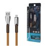 CABLE TYP-C 2.4A GOLD FLAT 2400mAh QUICK CHARGER QC 3.0 1M POWERLINE SMS-BW02- METAL PLUGS