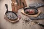 Cast iron frying pan with wooden board Grada 23x14cm