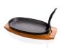 Cast iron frying pan with wooden board Grada 23x14cm