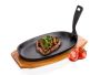 Cast iron frying pan with wooden board Grada 23x14cm