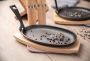Cast iron frying pan with wooden board Grada 23x14cm