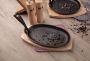 Cast iron frying pan with wooden board Grada 23x14cm