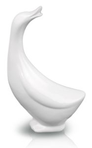 Ceramiczna figurka gąska - biała - kolekcja EASTER