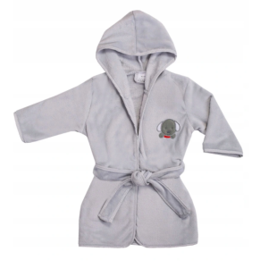 Children's bathrobe size 92/98/104 - gray in stars