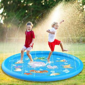 Children's pool with a fountain, garden mat - underwater world