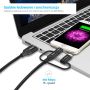 CHOETECH KABEL 3W1 USB A -> LIGHTNING/MICRO USB/USB-C 1.2M MFI CERTIFIED NYLONOWY IP0030