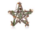 Christmas hanging star 35cm, brown and gold