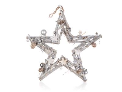 Christmas star hanging 35cm, natural