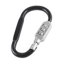 Combination padlock / carabiner - black