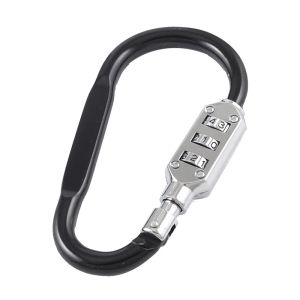 Combination padlock / carabiner - black