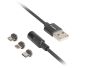 COMBO CABLE USB-A(M)->USB MICRO(M)+LIGHTNING(M)+USB-C(M) 2.0 1M BLACK QC 3.0 MAGNETIC LANBERG