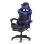 Computer / gaming chair with a footrest - black and blue