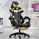 Computer / gaming chair with a footrest - black and gold