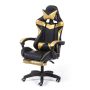 Computer / gaming chair with a footrest - black and gold