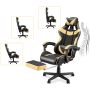 Computer / gaming chair with a footrest - black and green