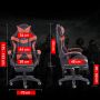 Computer / gaming chair with a footrest - black and red