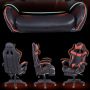Computer / gaming chair with a footrest - black and red
