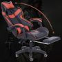Computer / gaming chair with a footrest - black and red