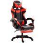 Computer / gaming chair with a footrest - black and red