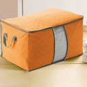 Container cover for bedding blanket clothes - medium orange