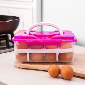 Container Egg box for fridge for 24 pcs - pink