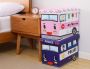 Container for toys with a pouffe - fire truck