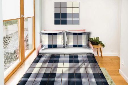 Cotton bed linen set 160x200 cm - grille