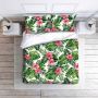 Cotton bed linen set 160x200 cm - monstera