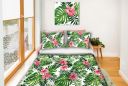 Cotton bed linen set 160x200 cm - monstera