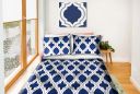 Cotton bed linen set 160x200 cm - oriental dark blue pattern