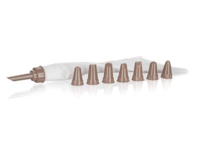 CULINARIA Decorator 8 decorating tips, brown