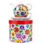 Cup FOLKSTAR Halinka with a teapot from Lowicz white