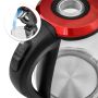 Czajnik Aurora AU3414 (2200W, LED, filtr, 1,7L), szkło, czerwień/czerń