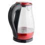 Czajnik Aurora AU3414 (2200W, LED, filtr, 1,7L), szkło, czerwień/czerń