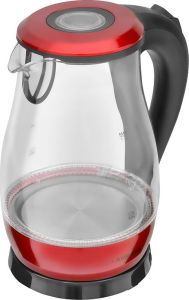 Czajnik Aurora AU3414 (2200W, LED, filtr, 1,7L), szkło, czerwień/czerń