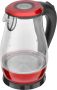 Czajnik Aurora AU3414 (2200W, LED, filtr, 1,7L), szkło, czerwień/czerń