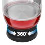 Czajnik Aurora AU3414 (2200W, LED, filtr, 1,7L), szkło, czerwień/czerń