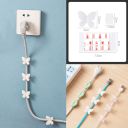 Decorative cable holder 9 pcs. - white butterfly