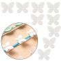 Decorative cable holder 9 pcs. - white butterfly