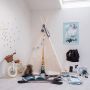 Decorative container for toys - white