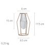 Decorative gold vase, height 17.5 cm