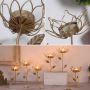 Decorative golden candlestick - three tulips