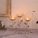 Decorative golden candlestick - three tulips