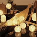 Decorative lamps 2.3m, cotton balls - white