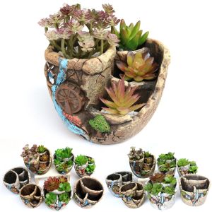 Decorative landscape flower pot - water wheel