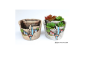 Decorative landscape flowerpot - waterfall, stone color
