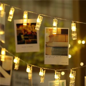 Decorative LED chain in the form of photo clips