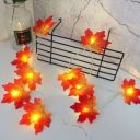 Decorative LED lamps in the shape of a maple leaf - red