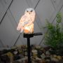 Decorative LED solar lamp for the garden Owl - white