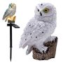 Decorative LED solar lamp for the garden Owl - white